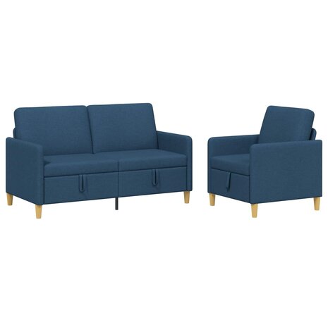 Bankenset met opbergruimte 2 pcs Blauw Polyester 2