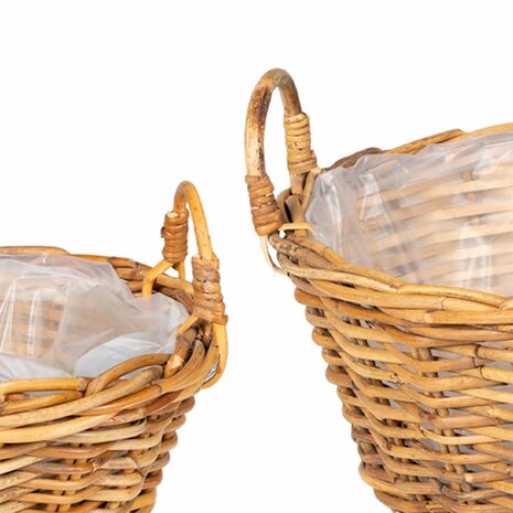 Plantenmand met opslag 2 pcs Bruin Lacak Riet 7