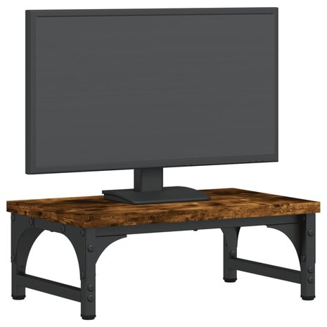 Monitorstandaard 37x23x14 cm bewerkt hout gerookt eikenkleurig 3