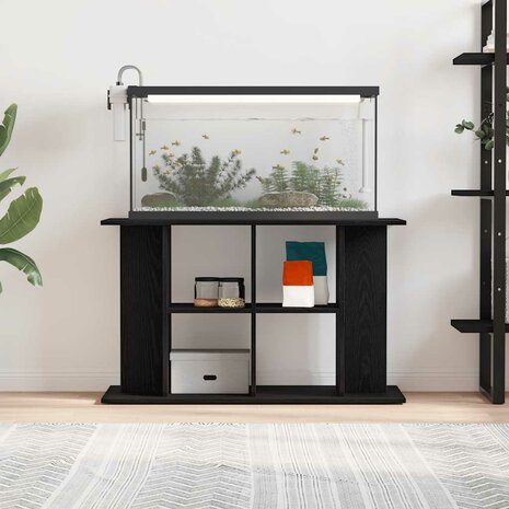 Aquariumstandaard Zwart Eiken 100x40x60 cm Bewerkt Hout 3