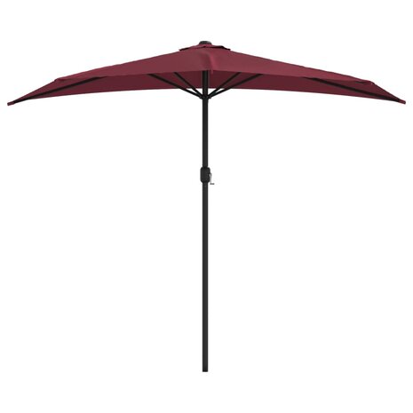 Balkonparasol half aluminium paal 270x144x222 cm bordeauxrood 3