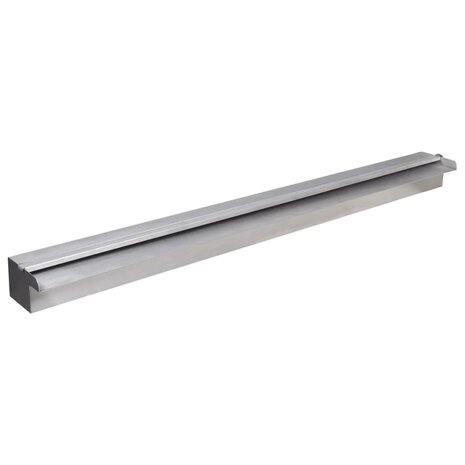 Zwembadwaterval met LED's rechthoekig 90 cm roestvrij staal 1