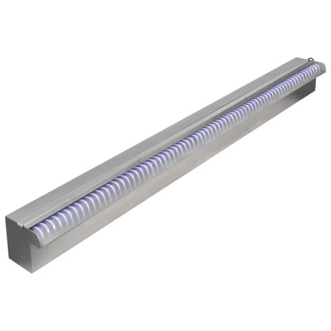 Zwembadwaterval met LED's rechthoekig 90 cm roestvrij staal 2