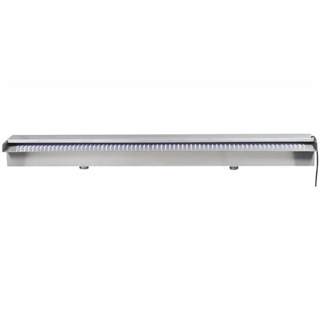 Zwembadwaterval met LED's rechthoekig 90 cm roestvrij staal 8