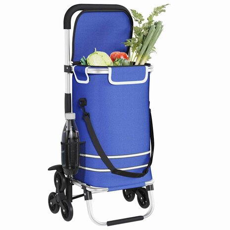 Boodschappentrolley Blauw 47 x 39 x 100,5 cm Oxford stof 4