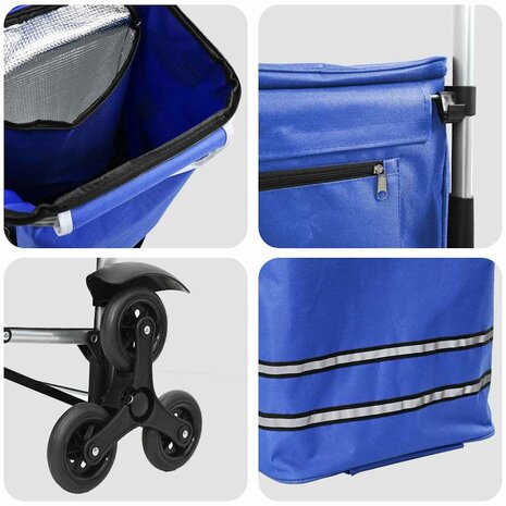 Boodschappentrolley Blauw 47 x 39 x 100,5 cm Oxford stof 11