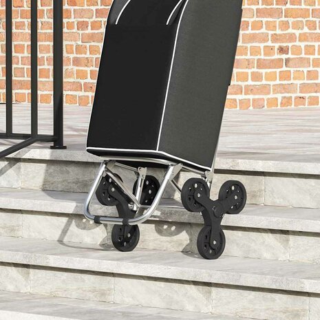 Boodschappentrolley Zwart 39,5 x 33 x 93 cm Oxford stof 5