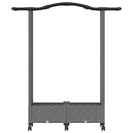 Verhoogde tuinbak met Trellis en Dak Lichtgrijs 124 x 40 x 129 cm PP 4