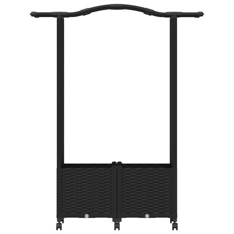 Verhoogde tuinbak met Trellis en Dak Zwart 125 x 40 x 144 cm PP 4