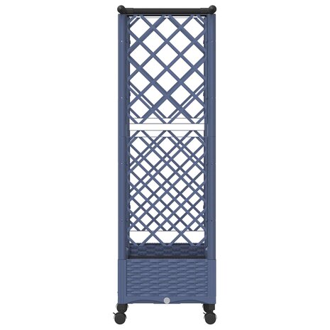 Verhoogde tuinbak met Trellis en Dak Grijs 122,5 x 40 x 127 cm PP 5