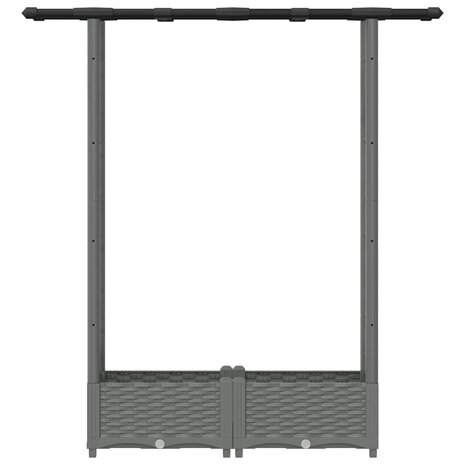 Verhoogde tuinbak met Trellis en Dak Lichtgrijs 122,5 x 40 x 121 cm 4