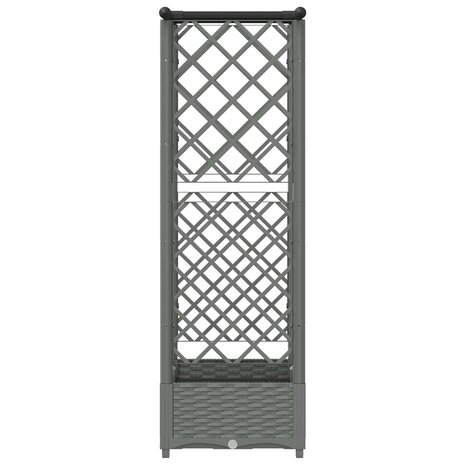 Verhoogde tuinbak met Trellis en Dak Lichtgrijs 122,5 x 40 x 121 cm 5