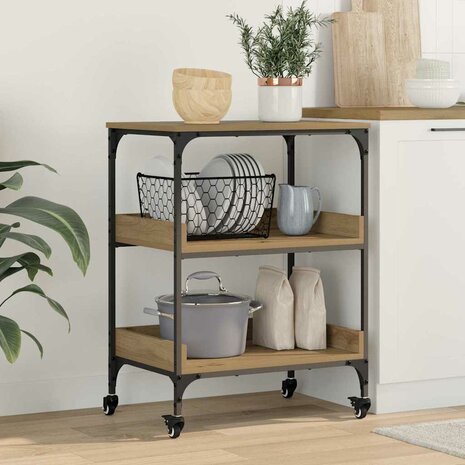 Keukentrolley Artisan Eiken 60 x 41 x 80.5 cm Bewerkt hout 1