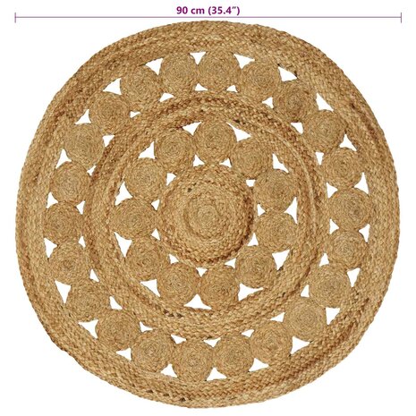 Vloerkleed Naturel &Oslash; 90 cm Jute 7
