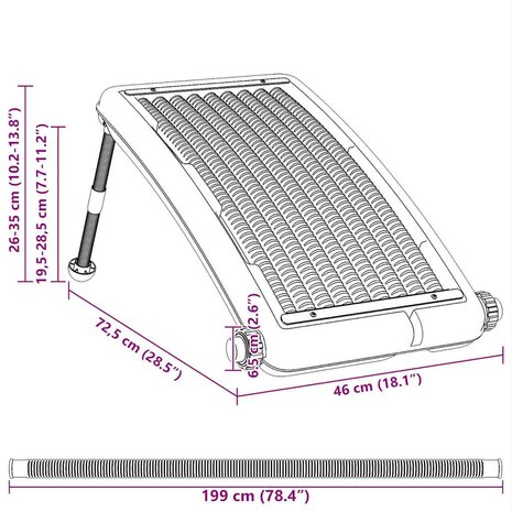 Zwembadverwarmingspaneel solar gebogen 72,5x46 cm 12