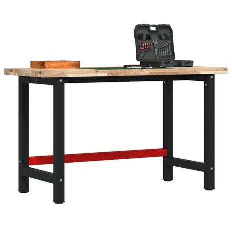 Werkbank rechthoekig 140x60x83 cm massief acaciahout 1