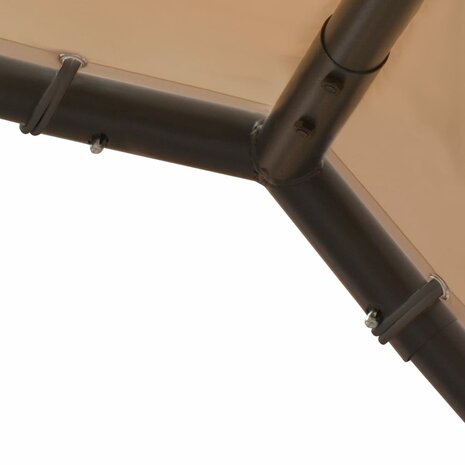 Tuinpaviljoen 4x4 m staal en stof beige 5