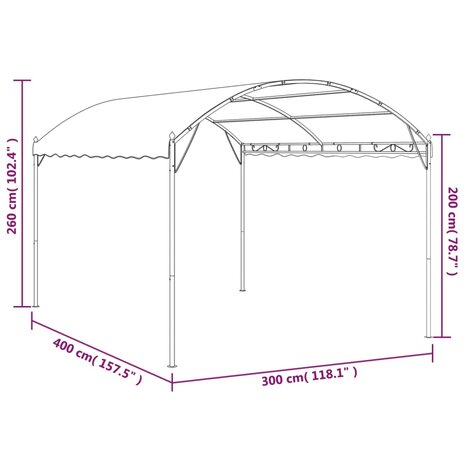 Prieel 180 g/m&sup2; 4x3x2,6 m taupe 6