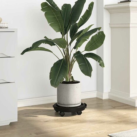 Plantentrolley met wielen 170 kg diameter 30 cm zwart 1