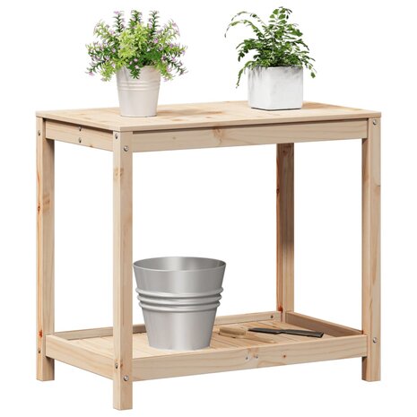 Oppottafel met schap 82,5x50x75 cm massief grenenhout 4