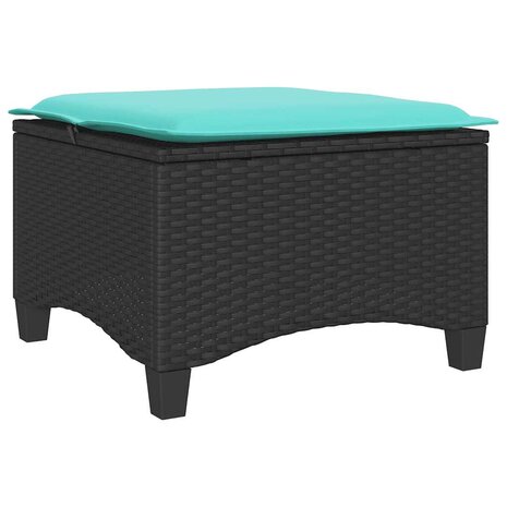 Tuinkrukken met kussens 2 st 55x55x36 cm poly rattan zwart 6