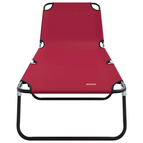 Opvouwbare zonnebed Rood 188 x 57 x 86,5 cm Polyester 4