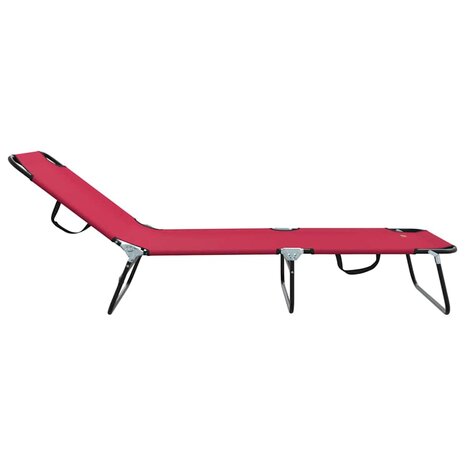 Opvouwbare zonnebed Rood 188 x 57 x 86,5 cm Polyester 5