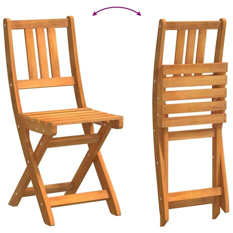 Bistrostoelen voor buiten met kussen 2 pcs Massief Acaciahout 10