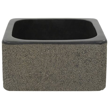 Gootsteen 30x30x15 cm riviersteen zwart 3