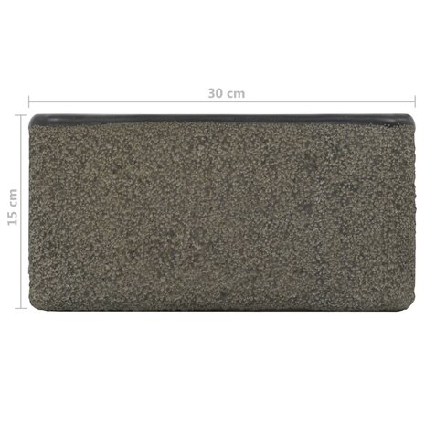 Gootsteen 30x30x15 cm riviersteen zwart 9