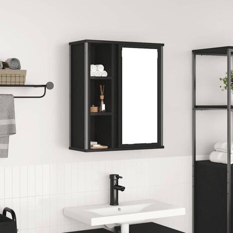 Badkamerwandkast met spiegel 50x21x60 cm eikenkleurig 1