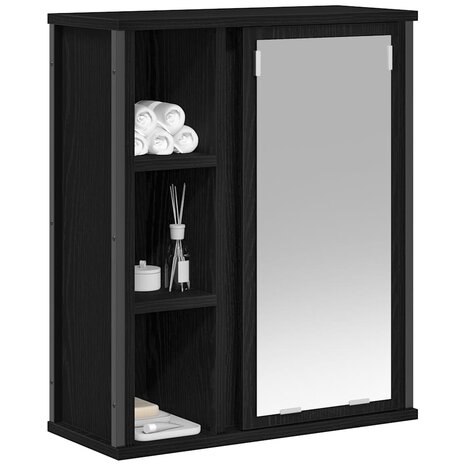 Badkamerwandkast met spiegel 50x21x60 cm eikenkleurig 4