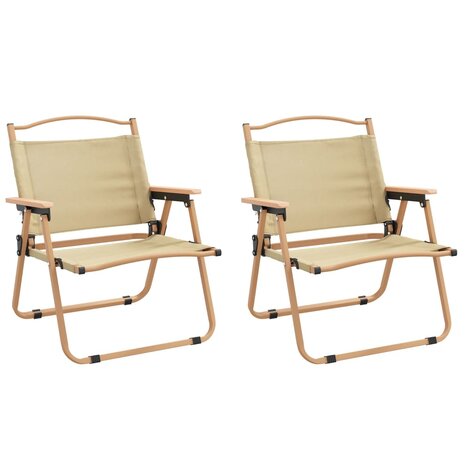 Campingstoelen 2 st 54x43x59 cm oxford stof beige 2