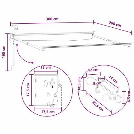 Elektrisch Uittrekbaar Zonnescherm Taupe 11