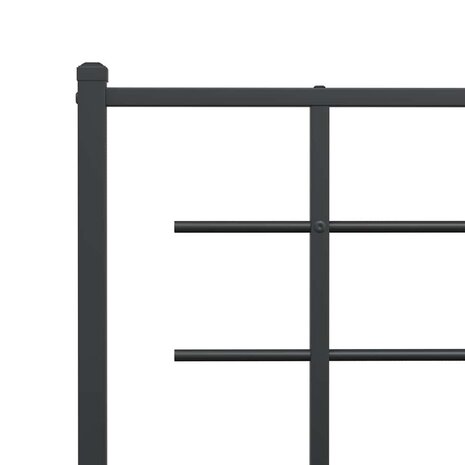 Bedframe met hoofdbord metaal zwart 100x200 cm 8