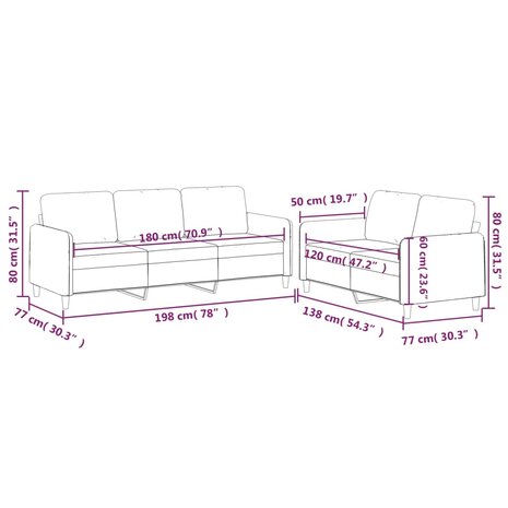 2-delige Loungeset met kussens stof wijnrood 7