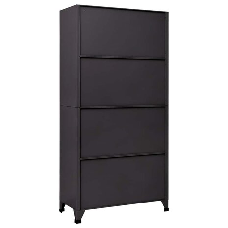 Lockerkast 90x40x180 cm staal antracietkleurig en rood 5