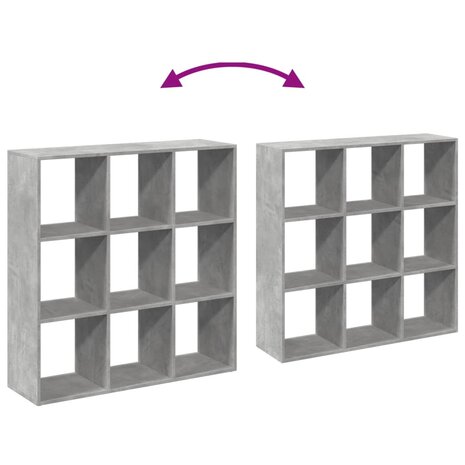 Kamerscherm / boekenkast 102x29x103,5 cm hout betongrijs 9