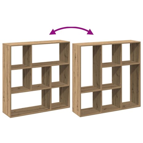 Kamerscherm / boekenkast 102x29x103,5 cm hout artisanaal eiken 8