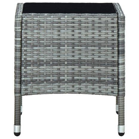 Tuintafel 40x40x45 cm poly rattan grijs  3