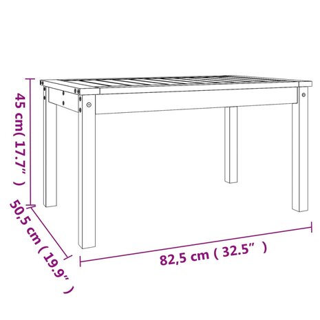 Tuintafel 82,5x50,5x45 cm massief grenenhout 8