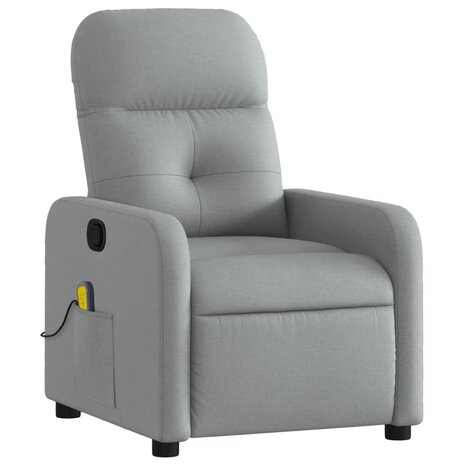 Massagestoel met lichtgrijze stof 3