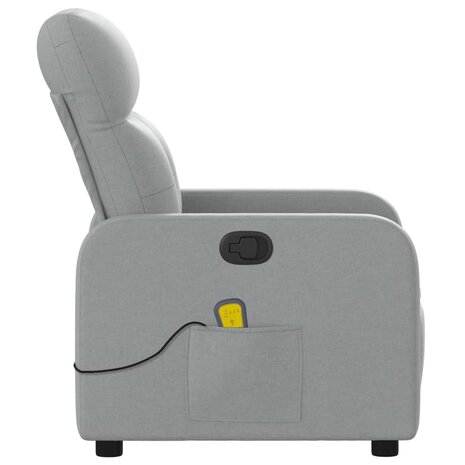 Massagestoel met lichtgrijze stof 8