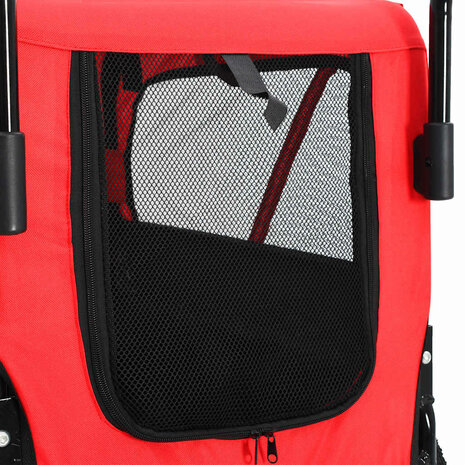 Huisdierenfietskar en joggingbuggy 2-in-1 rood en zwart 6