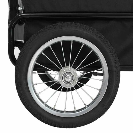 Huisdierenfietskar en joggingbuggy 2-in-1 rood en zwart 7
