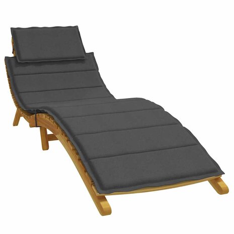 Ligbedkussen 186x58x4 cm stof gem&ecirc;leerd antracietkleurig 1