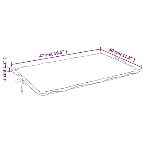 Ligbedkussen 186x58x4 cm stof gem&ecirc;leerd antracietkleurig 10
