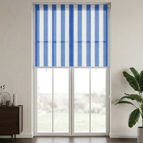 Buitenrolgordijn 90% UV-blok Blauw en Witte Streep 100x230 cm 3