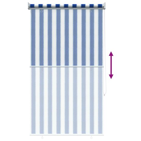 Buitenrolgordijn 90% UV-blok Blauw en Witte Streep 100x230 cm 9