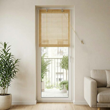 Rolgordijn Naturel 50x220 cm Bamboe 1